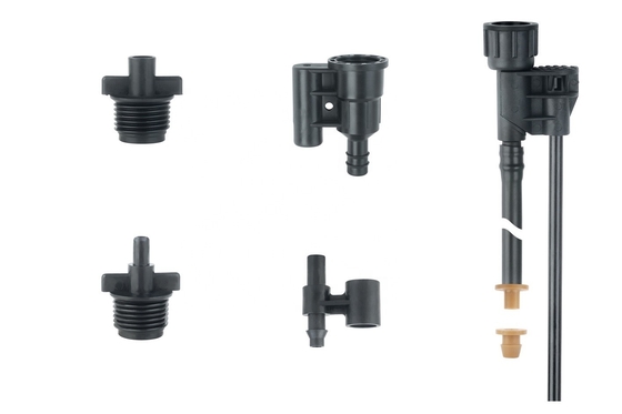 Alledaagse techniek Plastics Irrigatie onderdelen Micro Sprinkler Zwart Middelgrote connector
